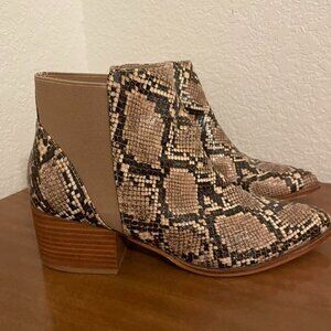 Chinese Laundry Python print booties, women's size US 9
